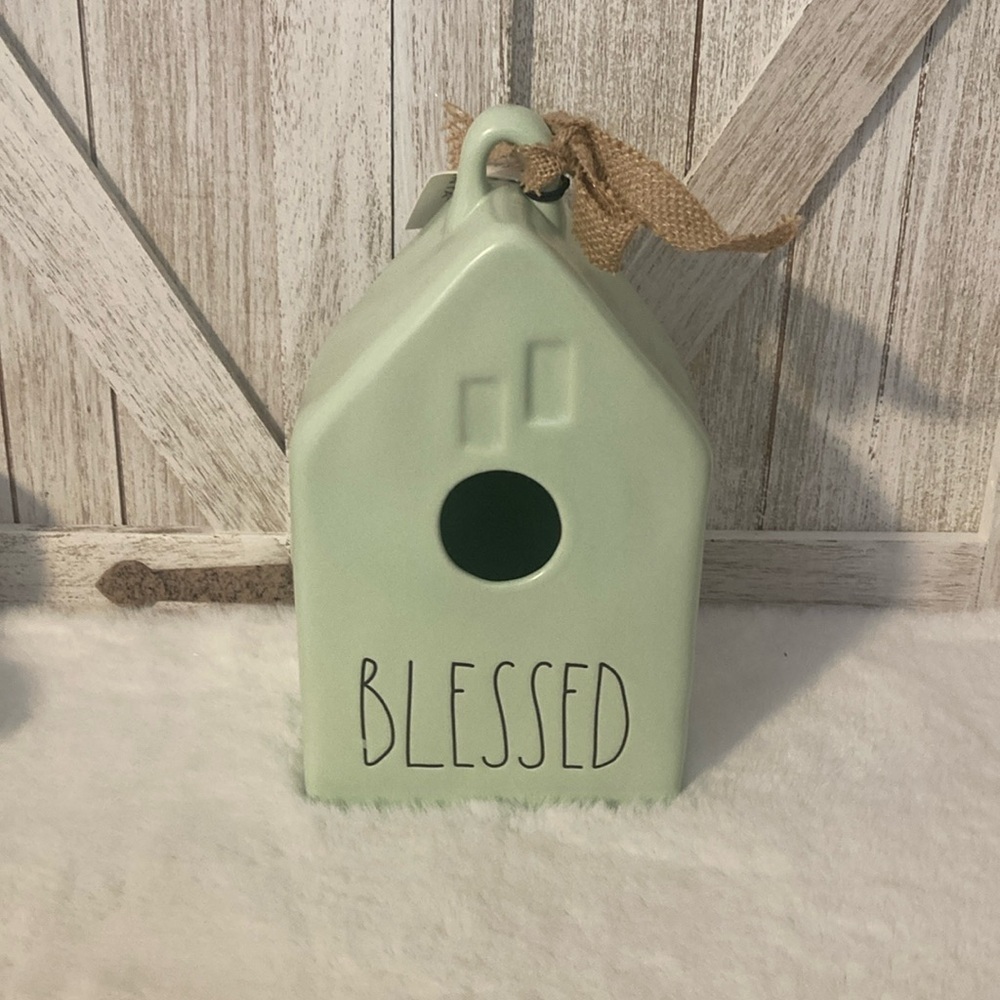 Rae Dunn Blessed Birdhouse in Mint Green